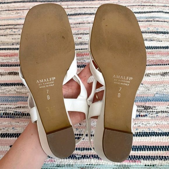 Vintage Genuine Leather White Strappy Sandals - Picture 7 of 11